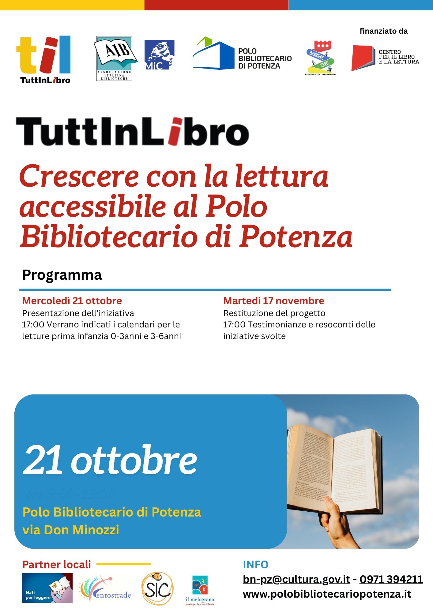TuttInLibro. Crescere con la lettura accessibile: il progetto arriva al Polo Bibliotecario di Potenza
