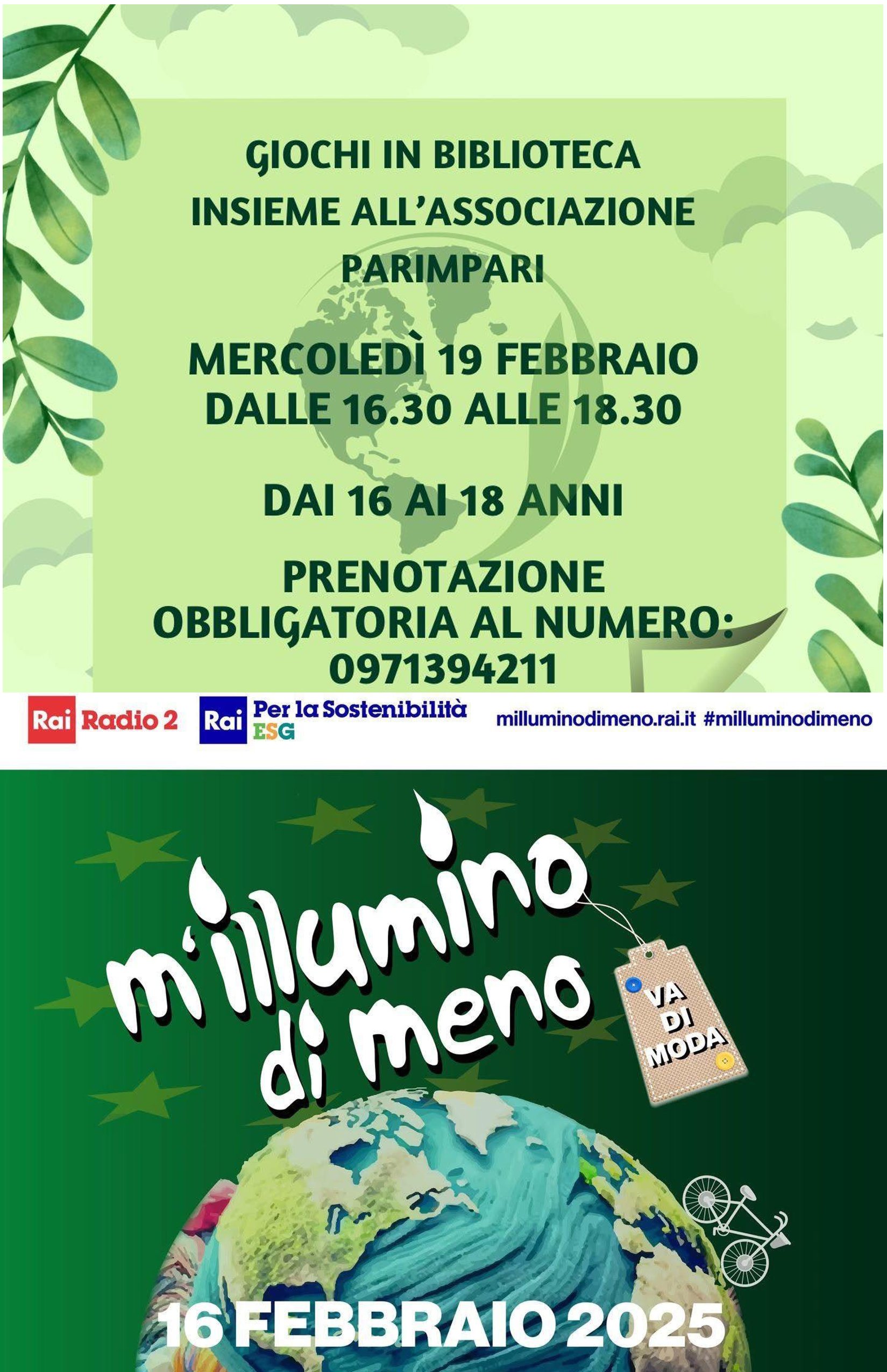 Giochi in Biblioteca - m'illumino di meno